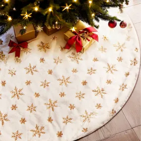 120cm Sequin Snowflake Christmas Tree Skirt - Jingle Jollys