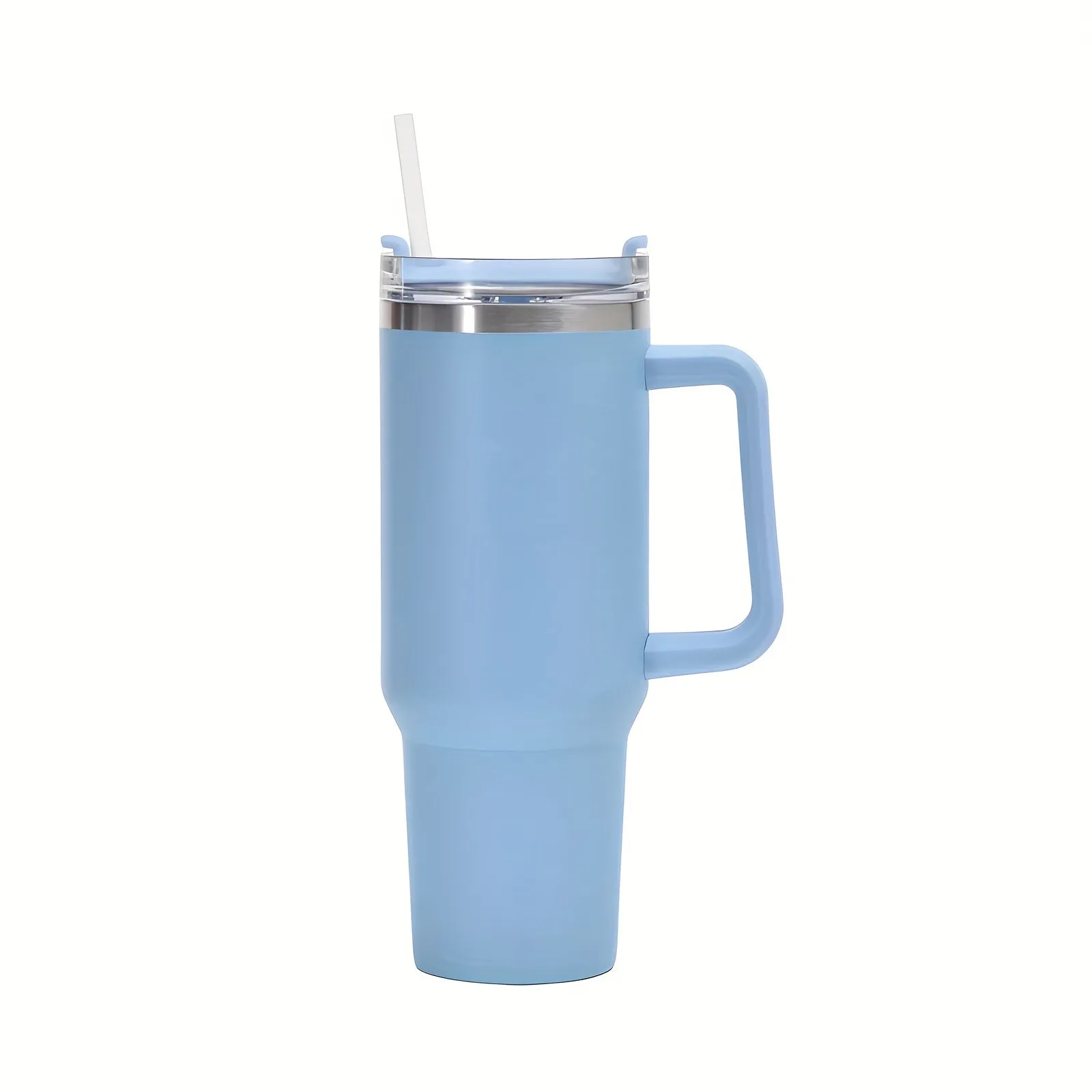 1pc 40oz Insulated Stainless Steel Straw Tumbler - Double-Walled, Vacuum-Sealed with Handy Handle - Ideal Teacher Appreciation Gift or Daily Hydration Companion