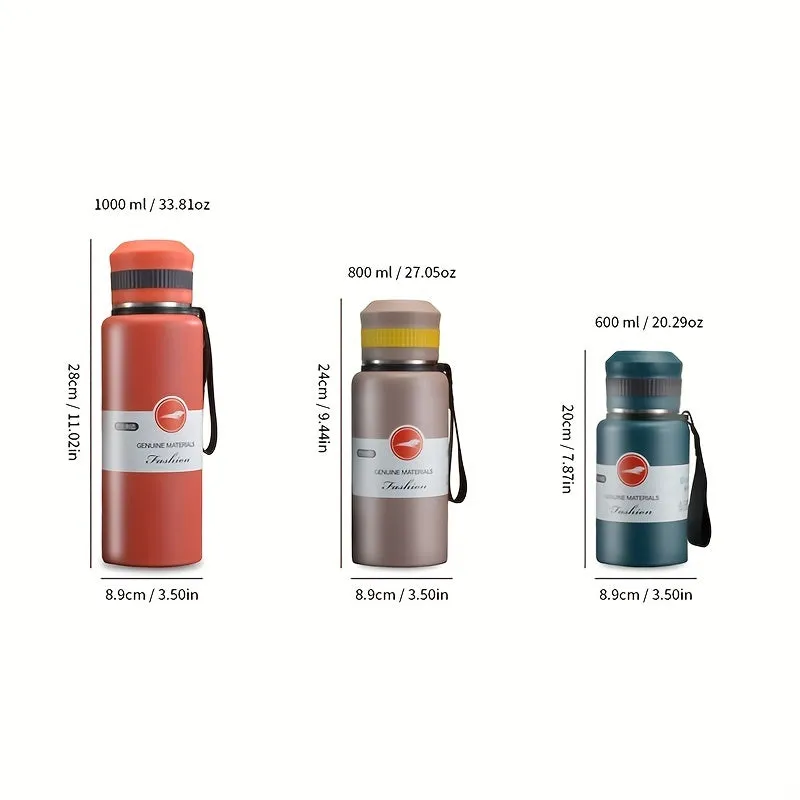 1pc Multifunctional Stainless Steel Vacuum Flask with Large Capacity and Insulated Lid for Hot and Cold Beverages - Retains Heat and Cold for Hours