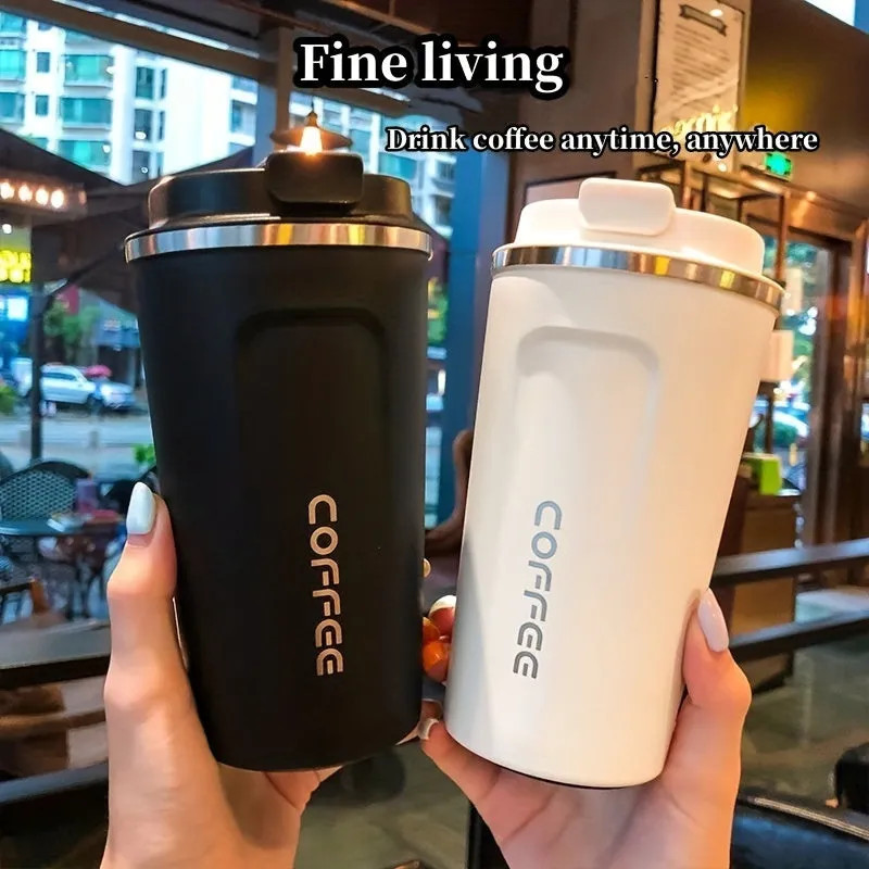 1pc Premium Double-Walled Insulated Stainless Steel Travel Mug - Keeps Drinks Hot/Cold for Hours, 510ml/17.2oz Reusable Vacuum Tumbler Cup for Coffee, Tea, Commuting, and Outdoor Activities - Durable, Leak-Proof, and Easy to Clean