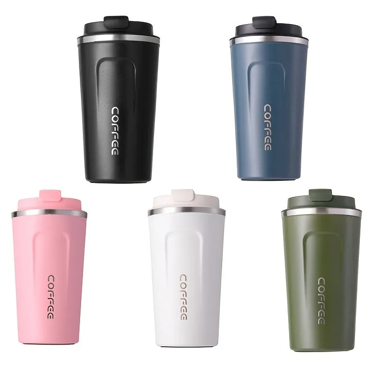 1pc Premium Double-Walled Insulated Stainless Steel Travel Mug - Keeps Drinks Hot/Cold for Hours, 510ml/17.2oz Reusable Vacuum Tumbler Cup for Coffee, Tea, Commuting, and Outdoor Activities - Durable, Leak-Proof, and Easy to Clean