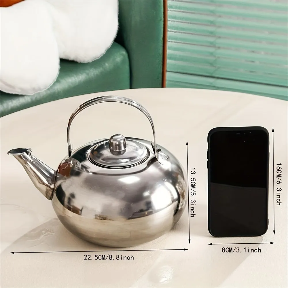 1pc, Premium Stainless Steel Water Kettle - Durable Thickened Design, Extra-Large Capacity for Multiple Servings, Rapid Boiling Function - Perfect for Outdoor Adventures, Camping, and Picnic