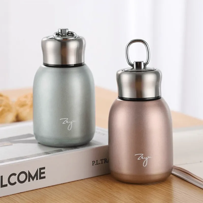 1pc, Stylish 300ml/10oz Stainless Steel Insulated Water Bottle with Mini Vacuum Cup - Perfect for Hot and Cold Beverages, Summer and Winter Drinks, Travel, and Birthday Gifts