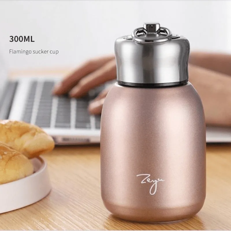 1pc, Stylish 300ml/10oz Stainless Steel Insulated Water Bottle with Mini Vacuum Cup - Perfect for Hot and Cold Beverages, Summer and Winter Drinks, Travel, and Birthday Gifts