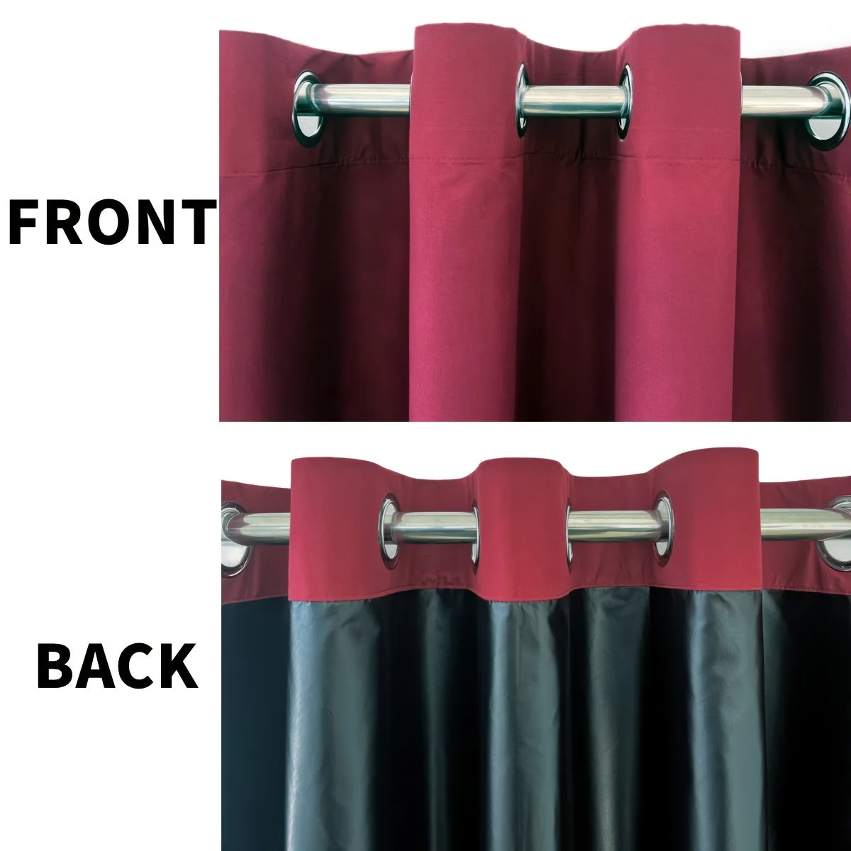 2 Panels Blackout Room Divider Curtain, Coated Insulated Simple Grommet Top Room Divider Curtain, Blackout Insulated Room Curtain Panel For Patio Living Room Home Decor