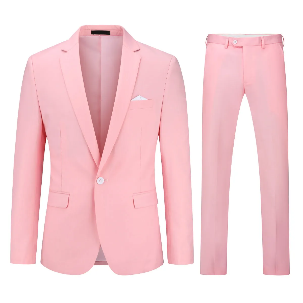 2-Piece Slim Fit Simple Designed Pink Suit