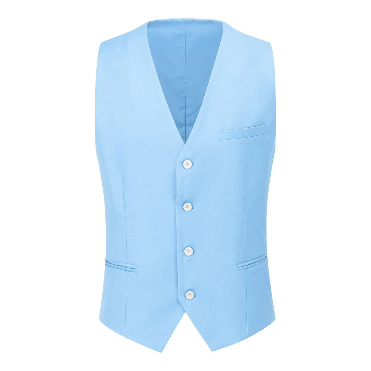 3-Piece One Button Formal Suit Light Blue Suit