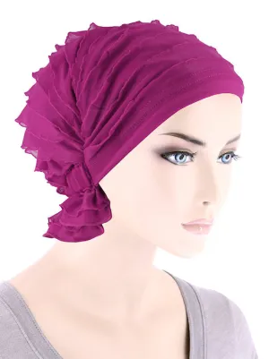 ABBEY-516#The Abbey Cap in Ruffle Magenta