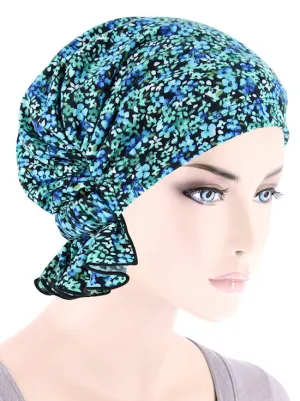 Abbey Cap Green Blue Petite Floral