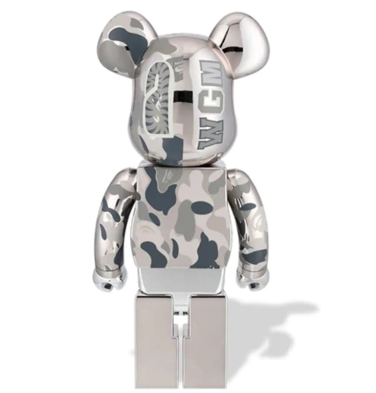 ABC Camo Shark- Silver 1000%  Be@rbrick