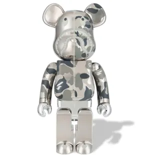 ABC Camo Shark- Silver 1000%  Be@rbrick