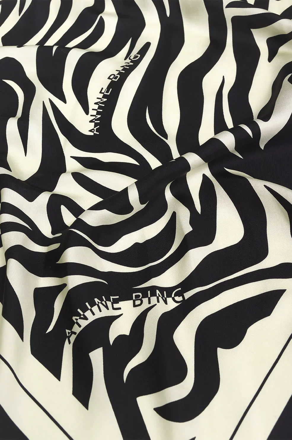 Anine Bing - Evelyn Scarf in Black & Cream Zebra