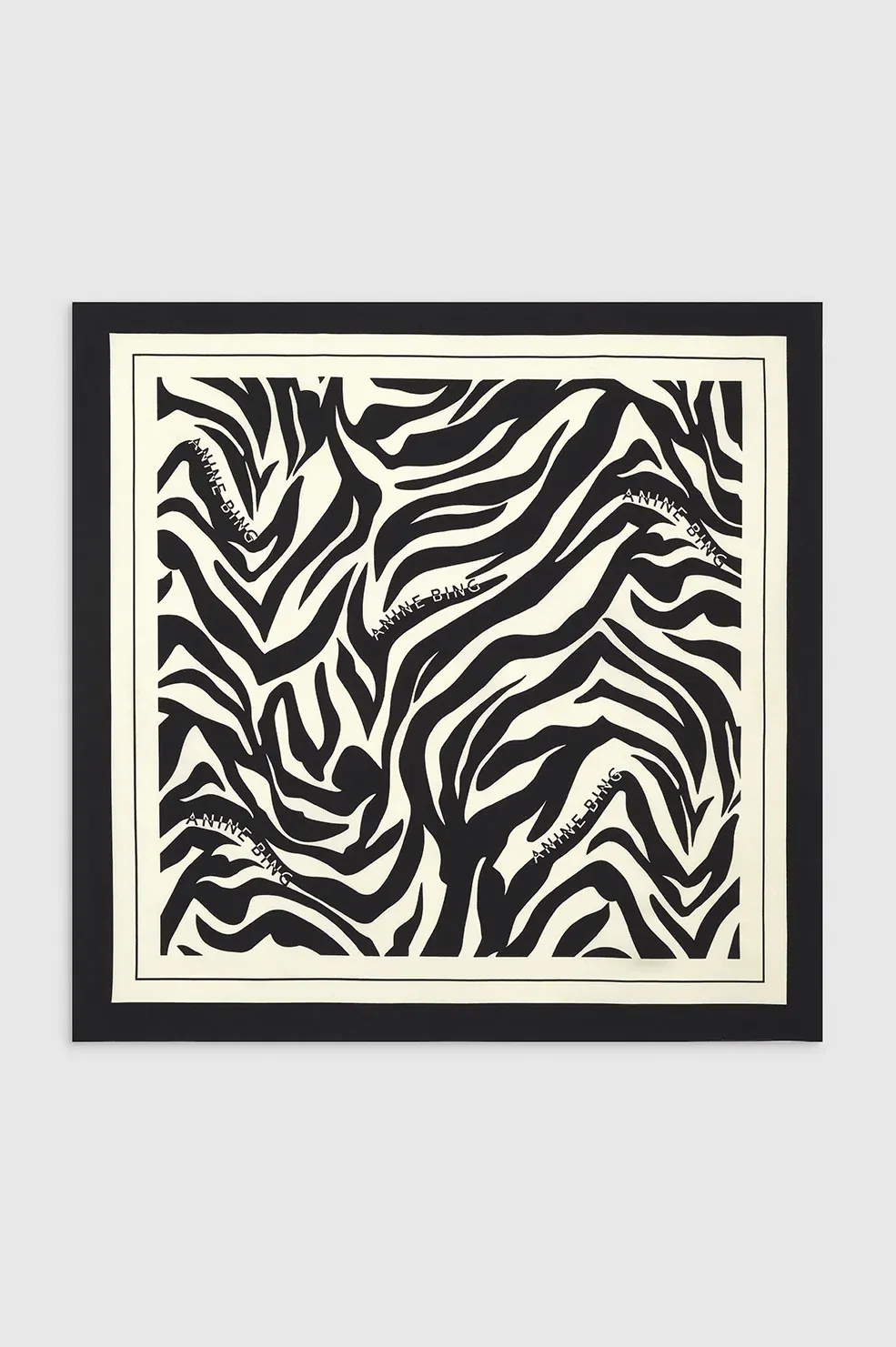 Anine Bing - Evelyn Scarf in Black & Cream Zebra