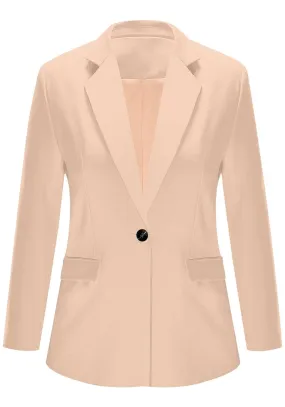 Apricot Notch Lapel Single-Button Blazer