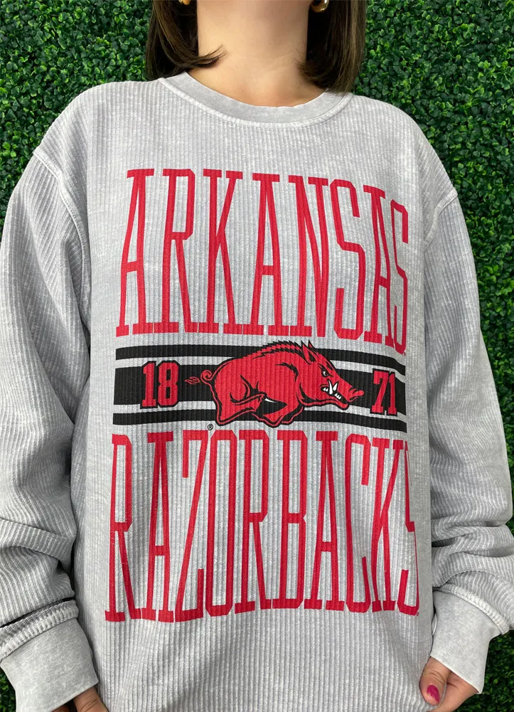 Arkansas Bozeman LS Oversized Corded Top in Silver by Pressbox