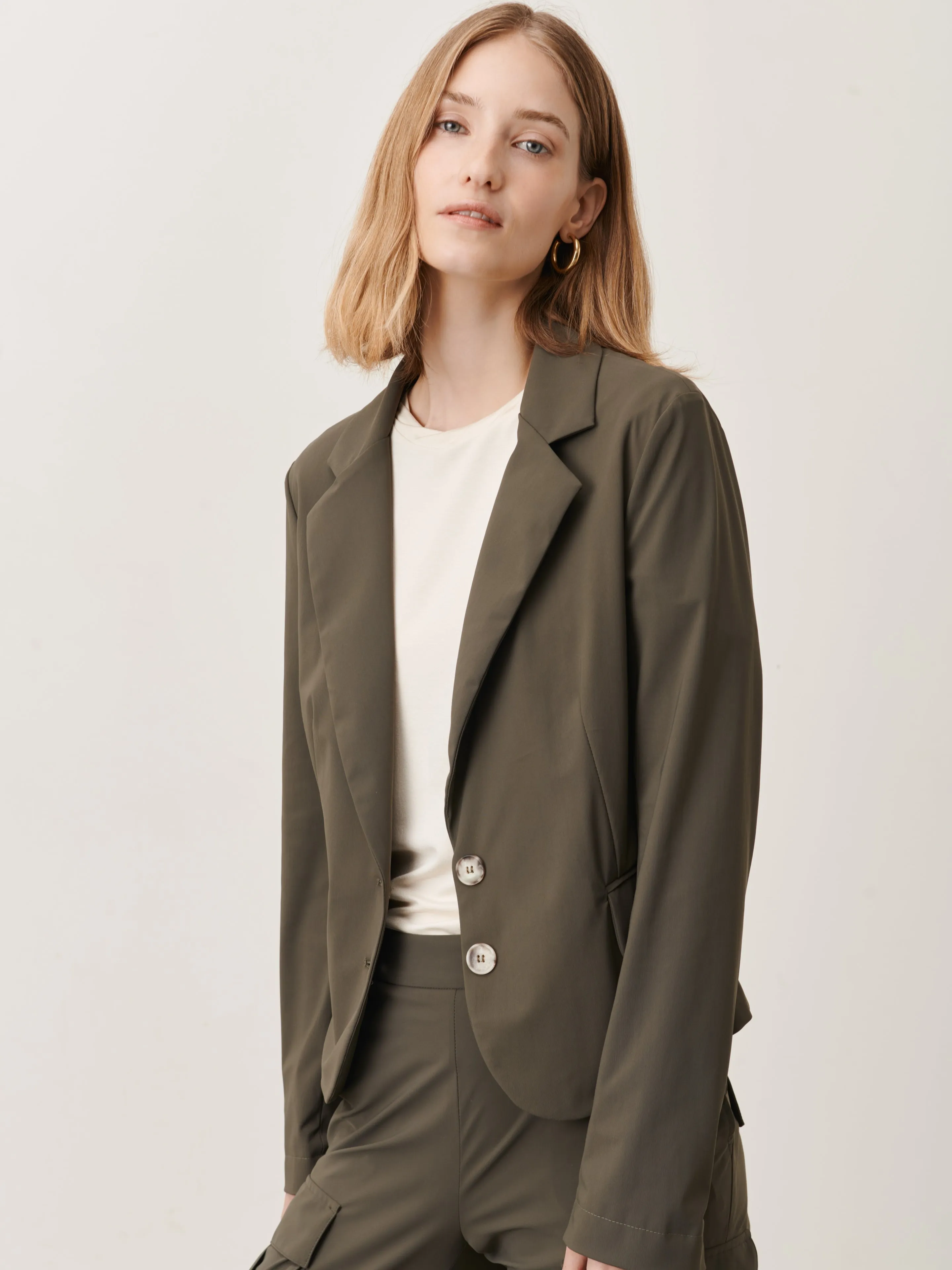 Atina Blazer Technical Jersey | Army