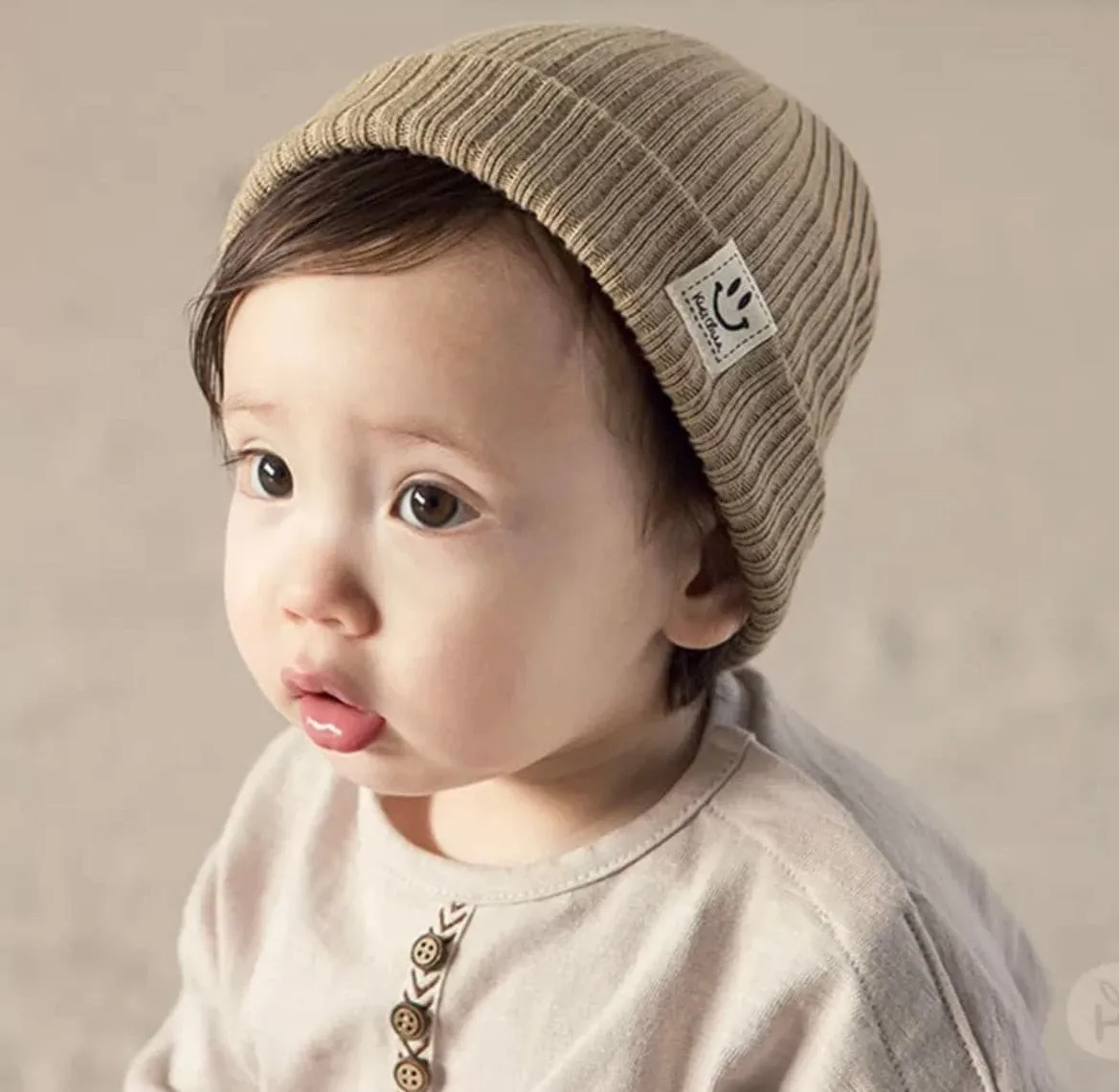 Baby Beanie Hat - Khaki