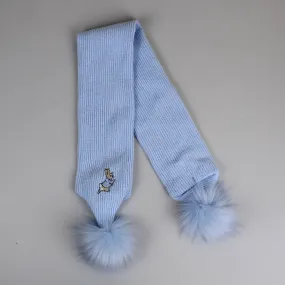 Baby Boys Pom Scarf With Rabbit - Blue