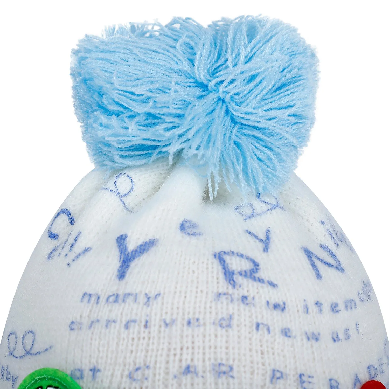 Baby Moo Car Pom Pom Breathable Beanie Warm Knitted Woollen Cap - Sky Blue