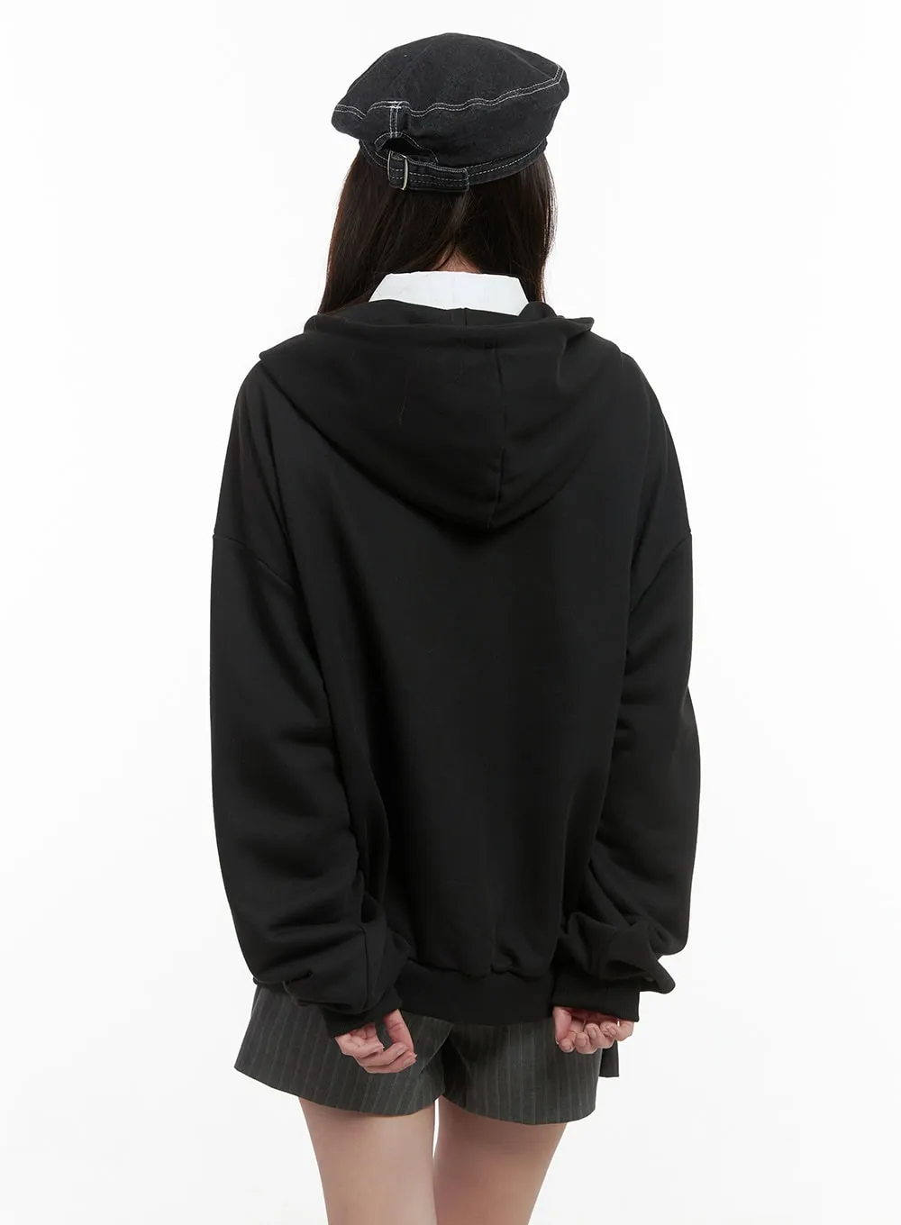 Baggy Cotton Long Sleeve Hoodie OS416