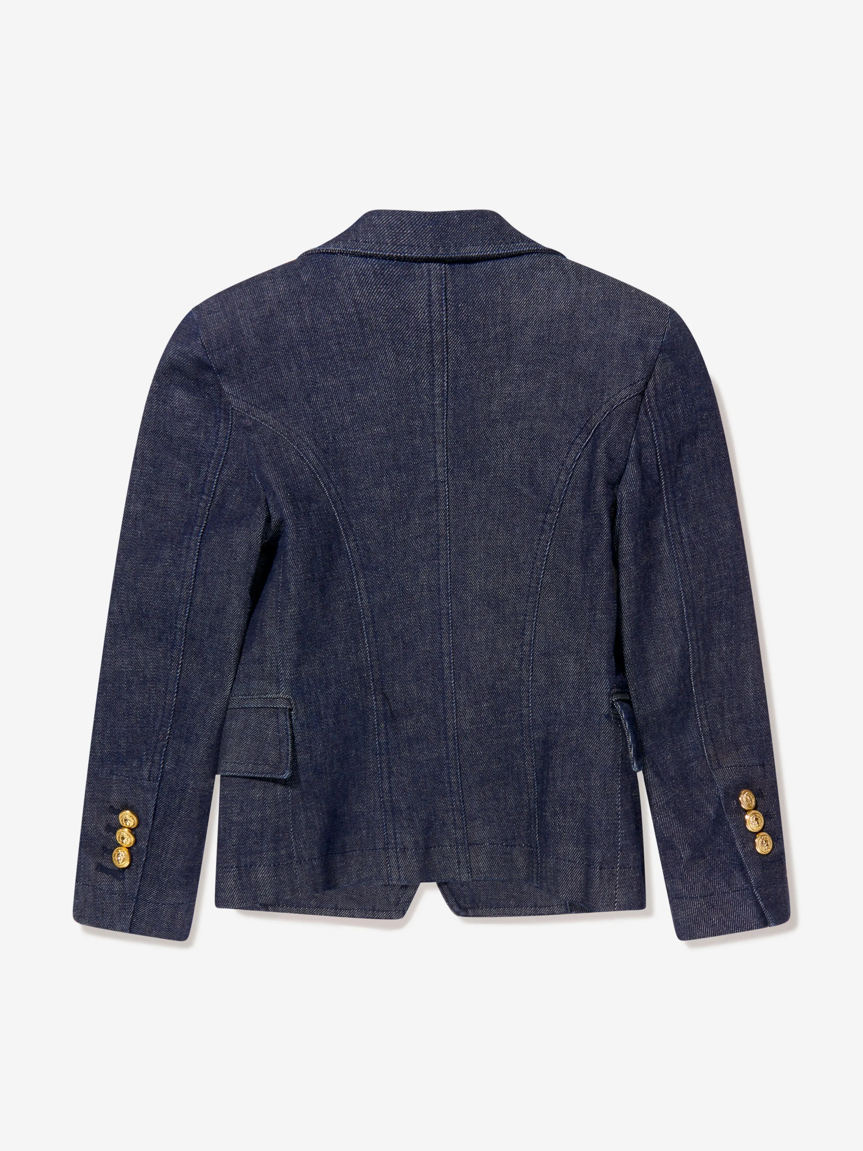 Balmain Girls Double Breasted Blazer in Blue