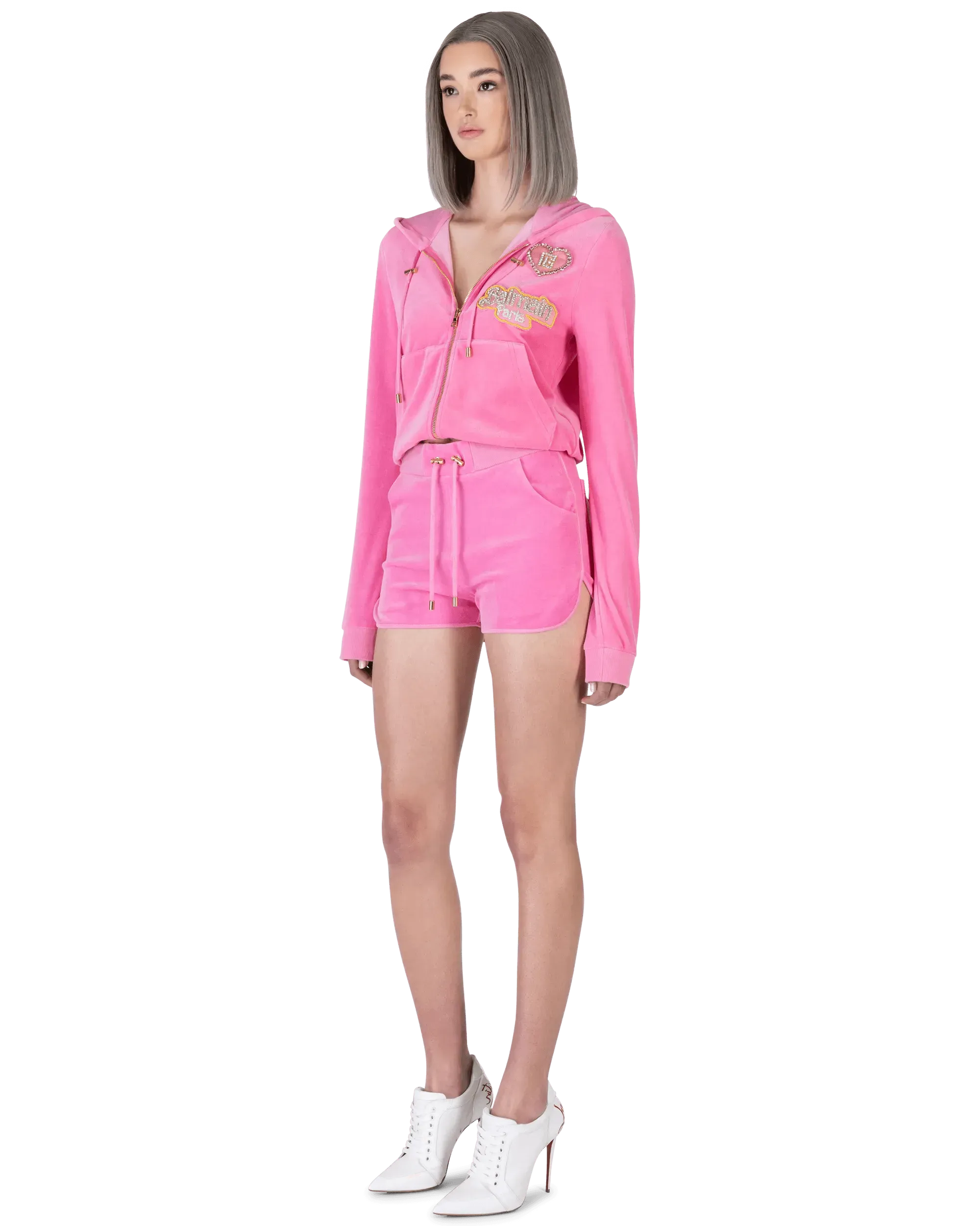 Balmain X Barbie Velvet Zipped Hoodie