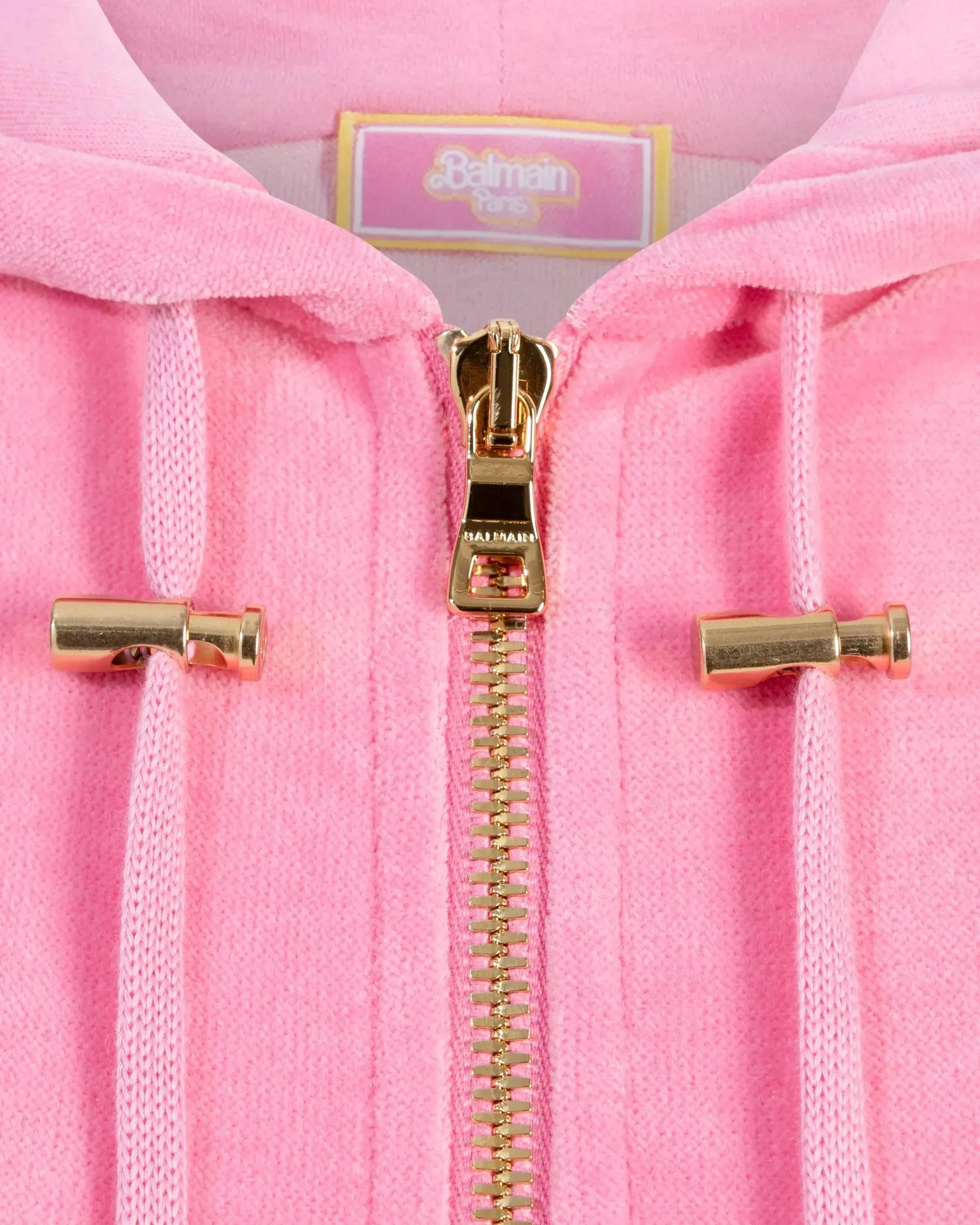 Balmain X Barbie Velvet Zipped Hoodie