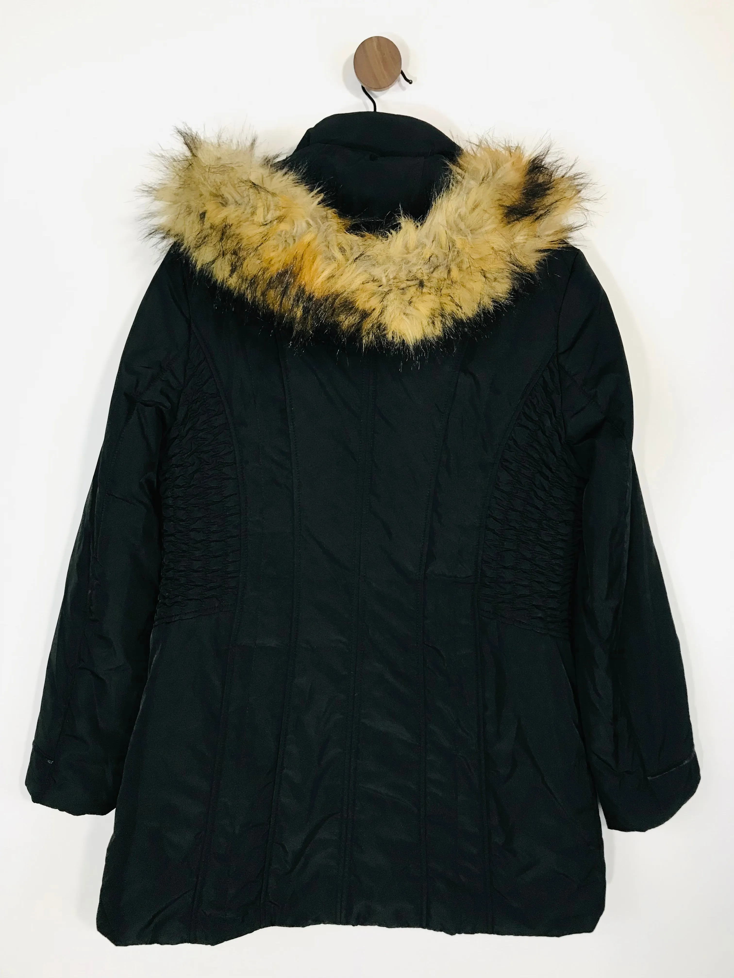 Barbara Lebek Women's Faux Fur Hood Parka Jacket | UK12 | Black