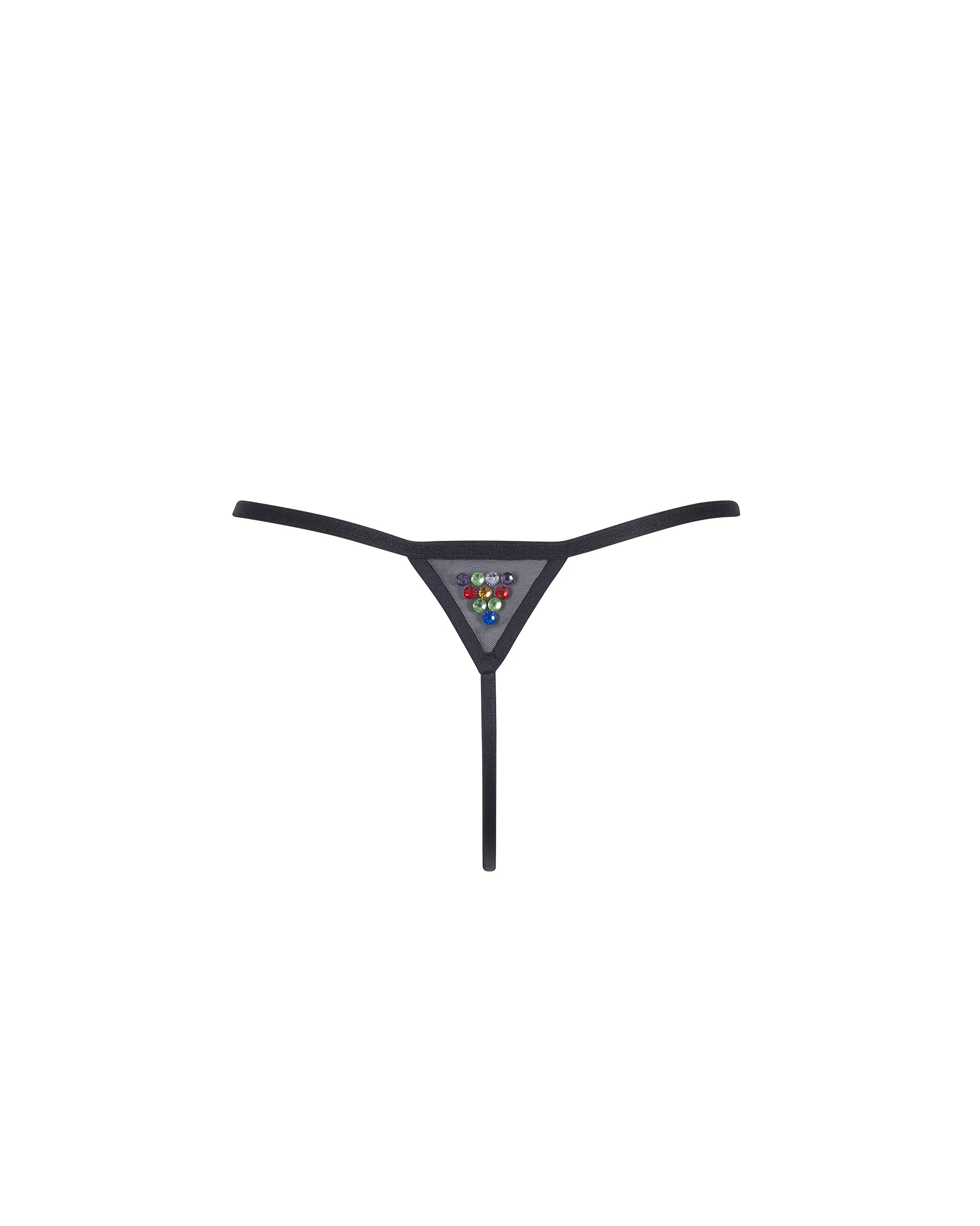 BB x Ashish Multicolour Diamante Satin Thong