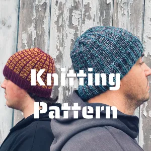 Beanie for the Boyz knitting PATTERN mosaic knitting colorwork