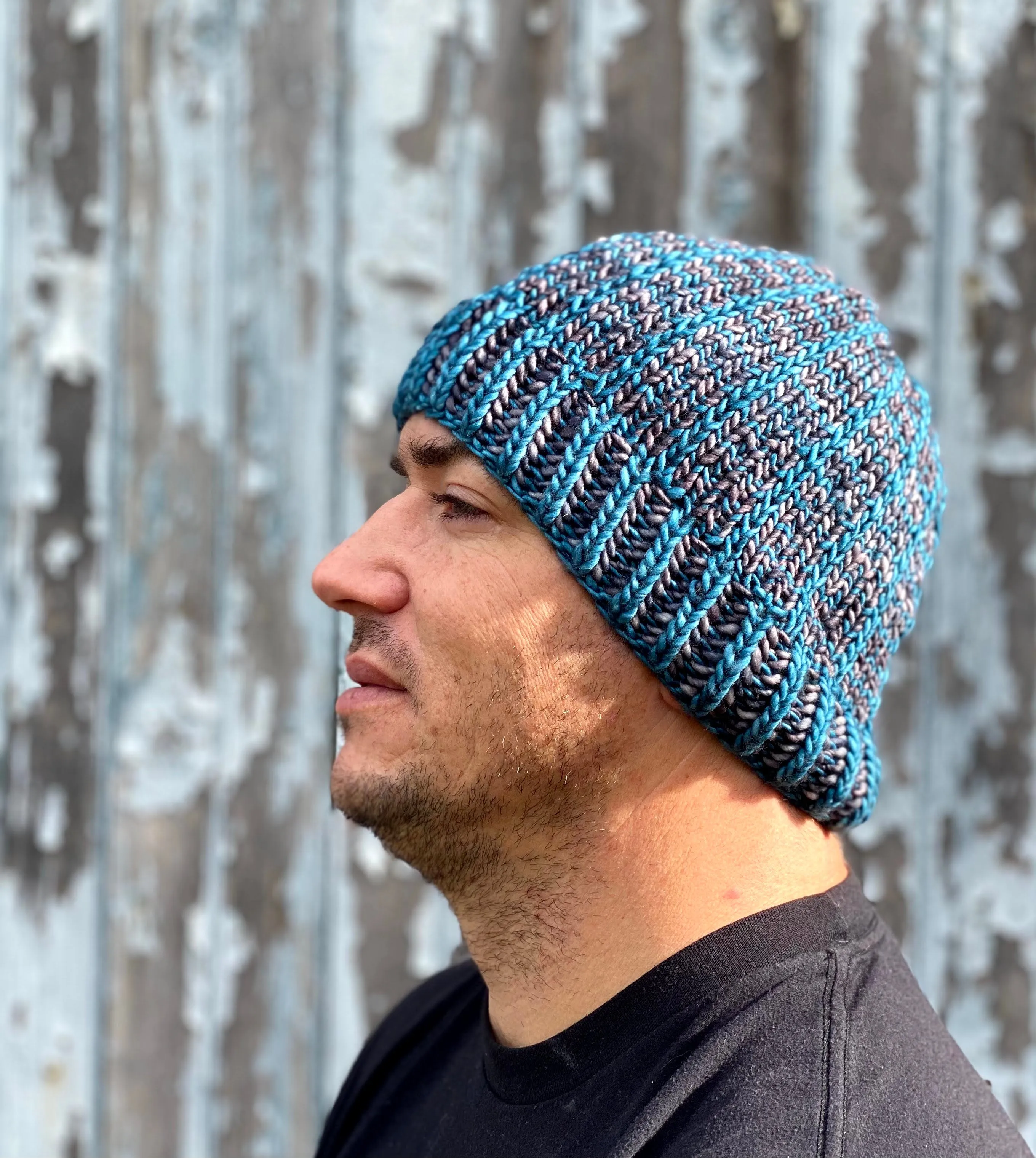 Beanie for the Boyz knitting PATTERN mosaic knitting colorwork