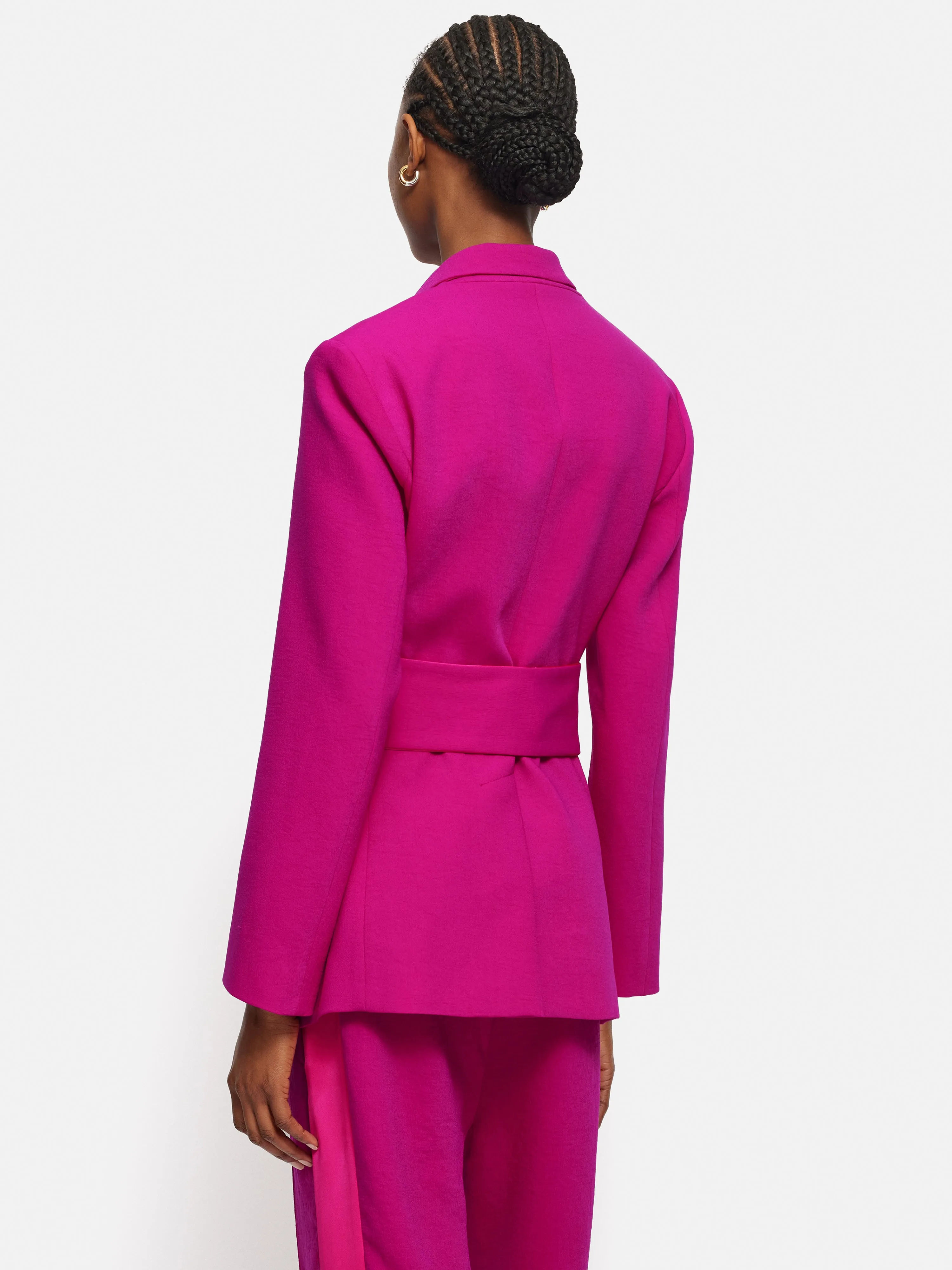 Belted Tuxedo Jacket | Pink