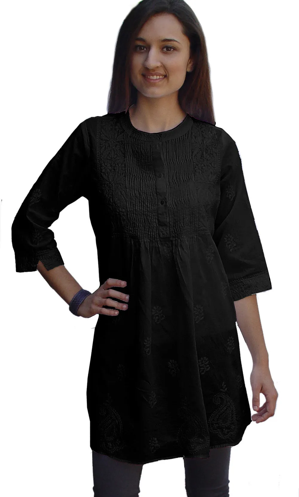 BIBA Hand Embroidered Cotton Tunic (Plus Sizes)