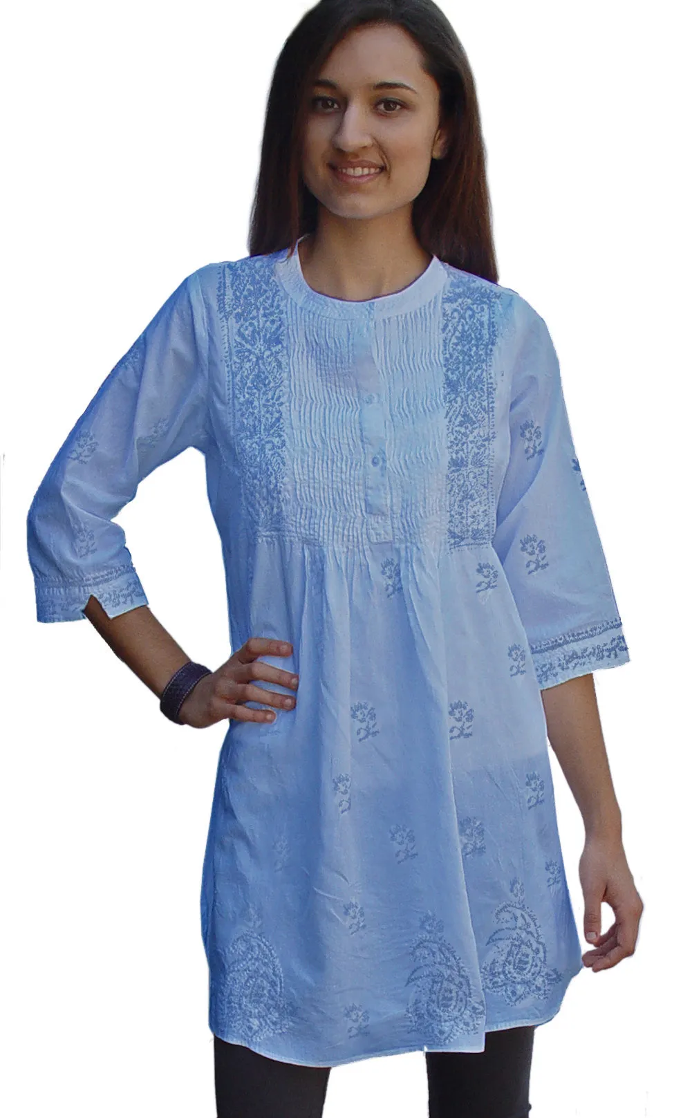 BIBA Hand Embroidered Cotton Tunic (Plus Sizes)