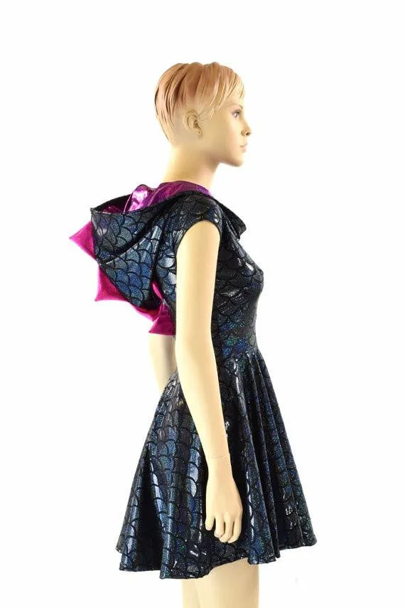 Black & Pink Dragon Skater Dress