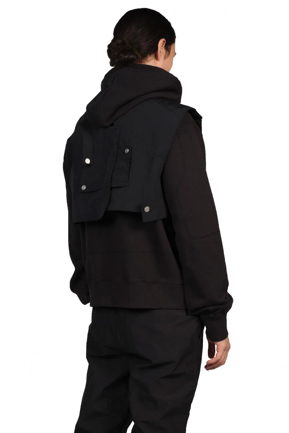 Black Double Layer Hoodie