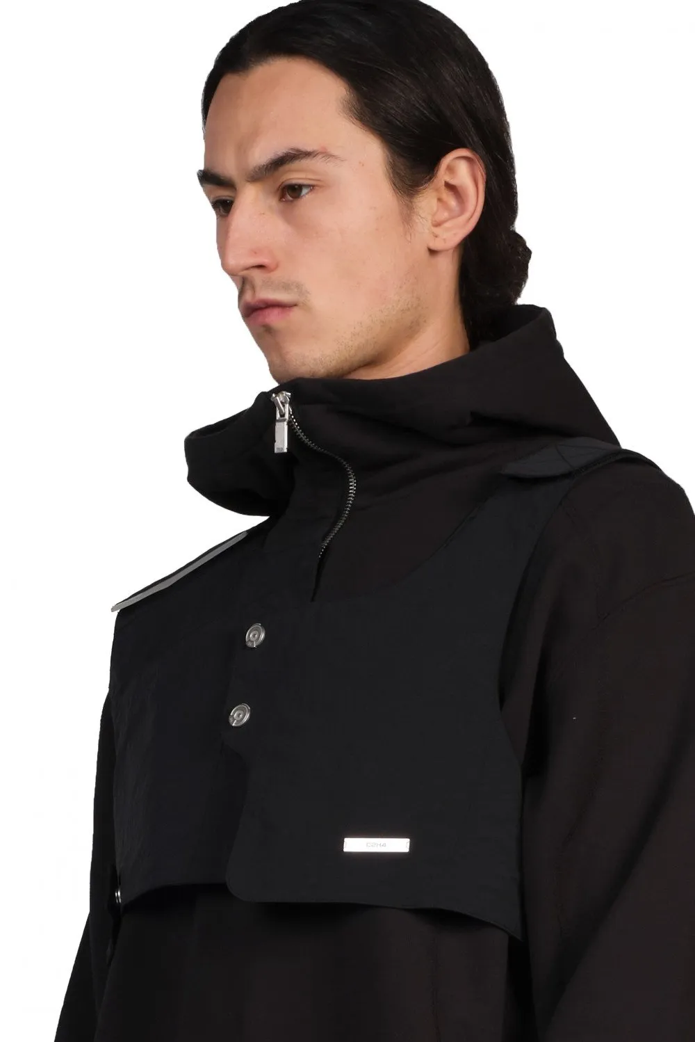 Black Double Layer Hoodie