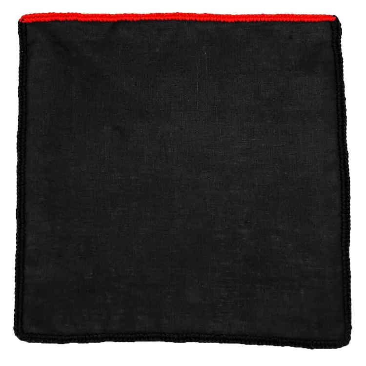 Black Raso with Black and Red Signature Border