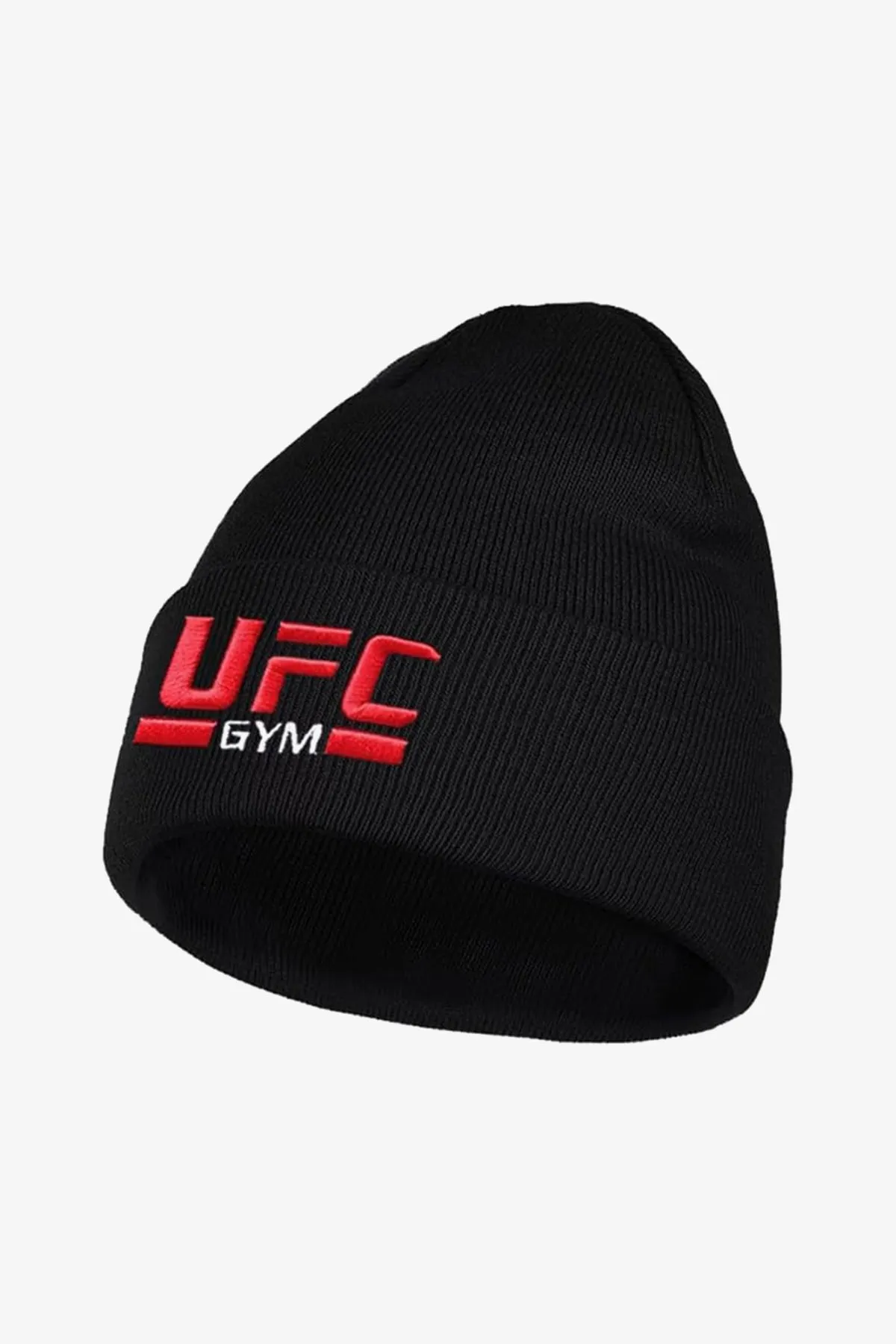 Black UFC Embroidered Knitted Beanie - W23 - UBH0024