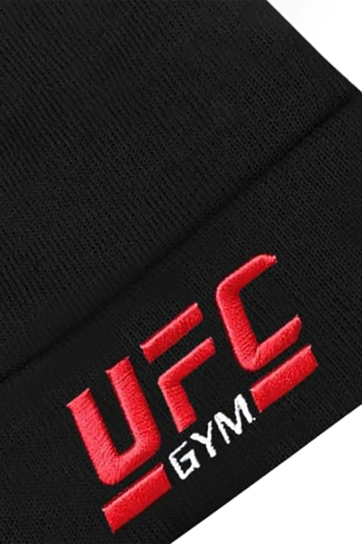 Black UFC Embroidered Knitted Beanie - W23 - UBH0024