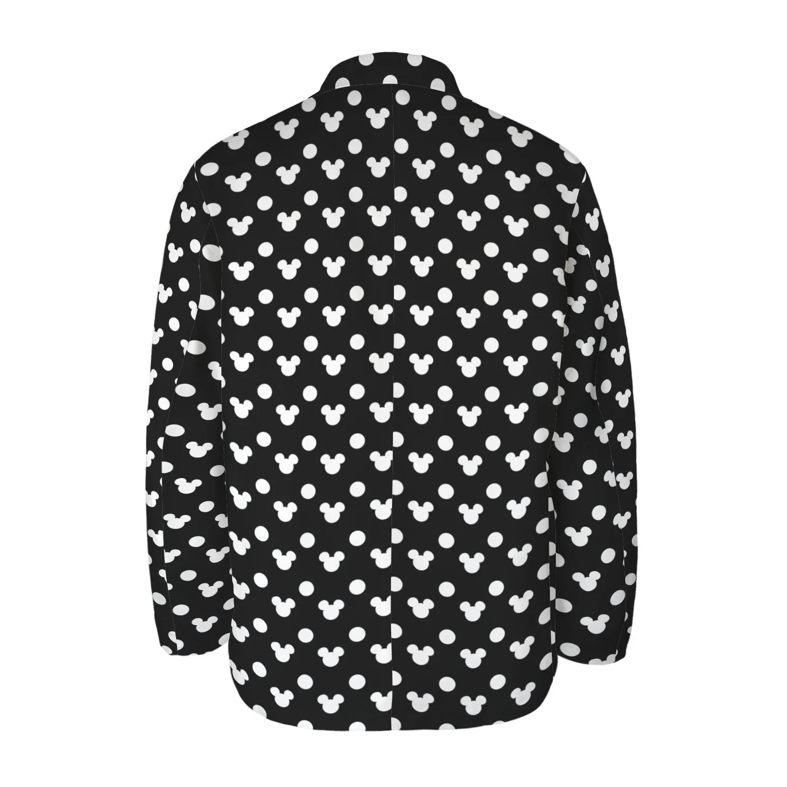 Black With White Mickey Polka Dots Men's Blazer Jacket