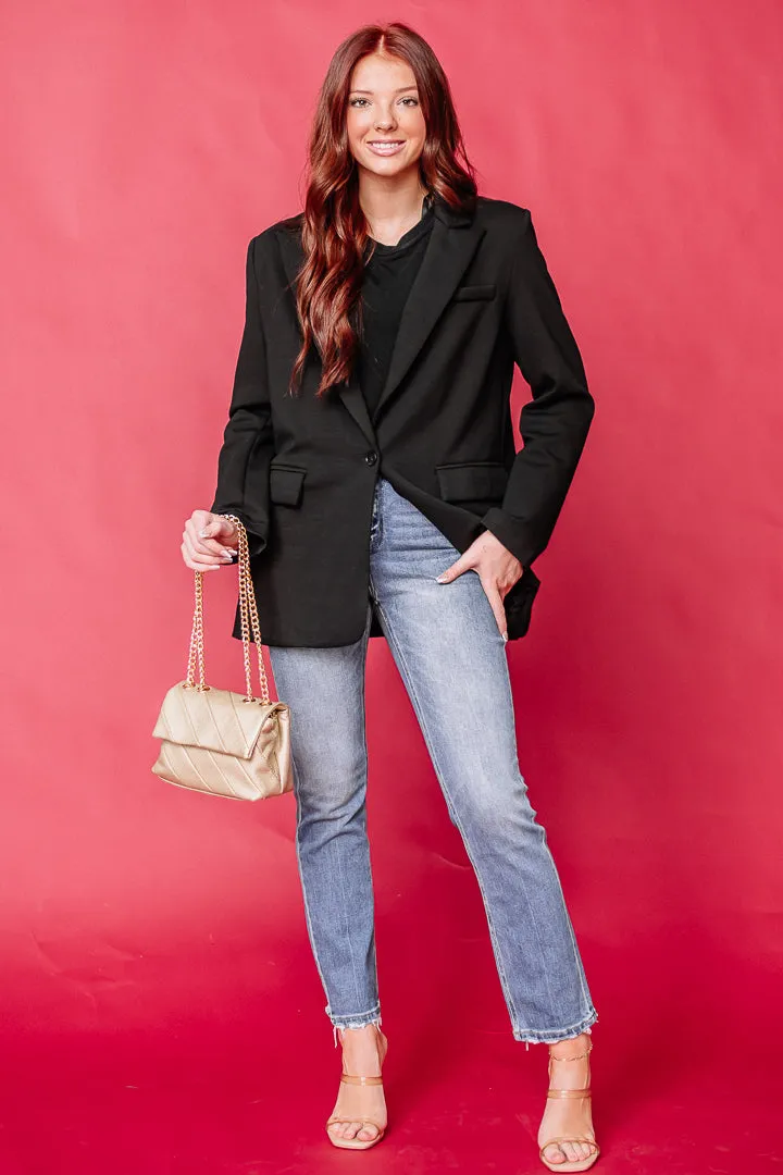 Blazing Through Heavy Knit Blazer | Black