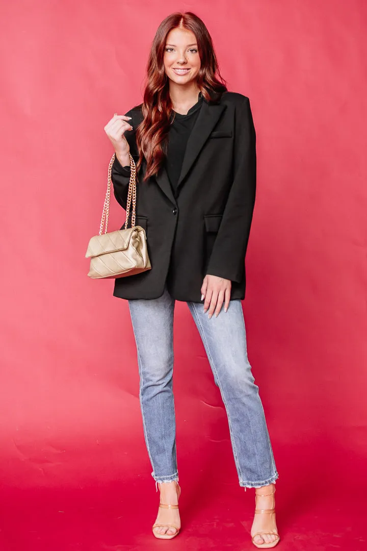 Blazing Through Heavy Knit Blazer | Black