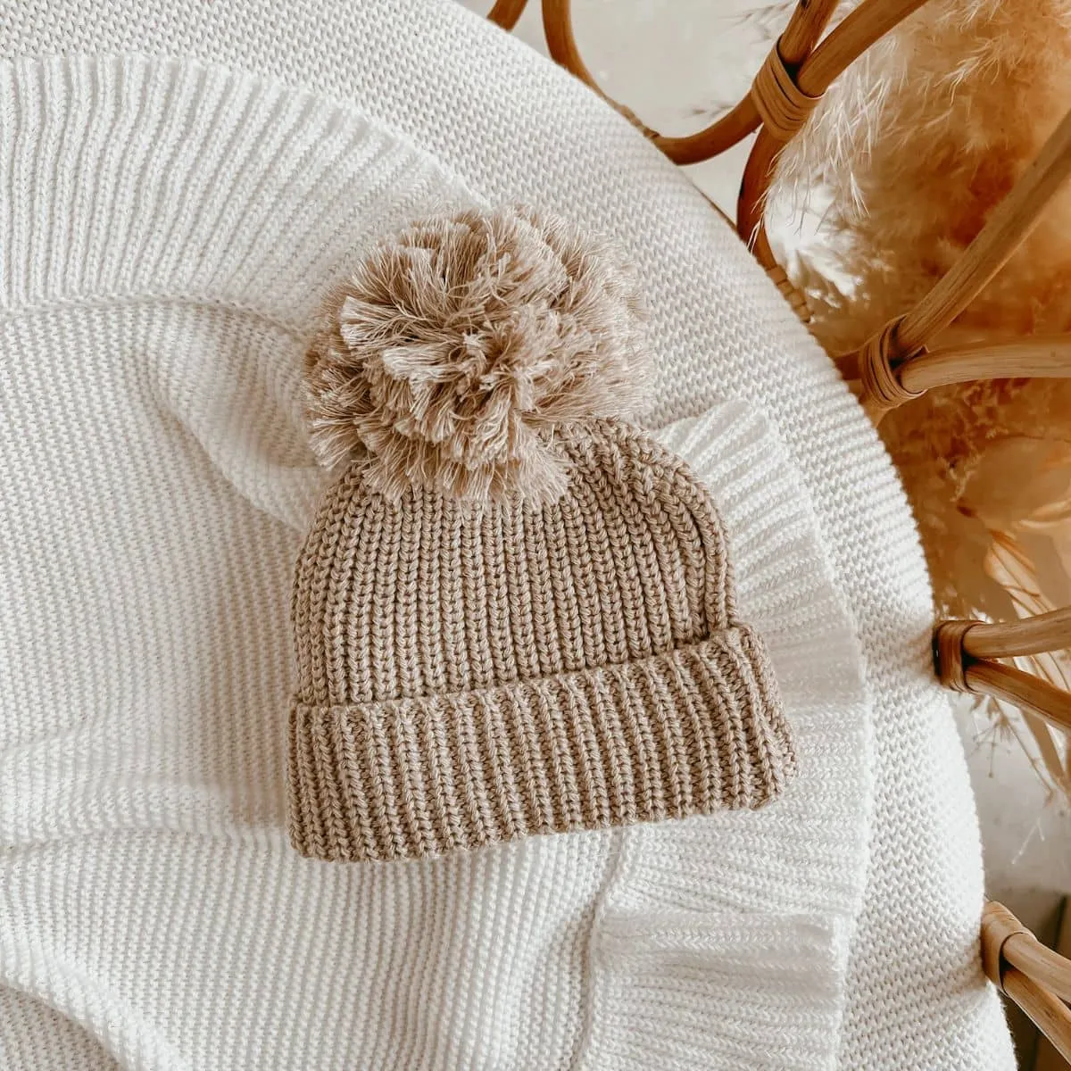 Blossom & Pear Mini Knit Beanie - Fawn