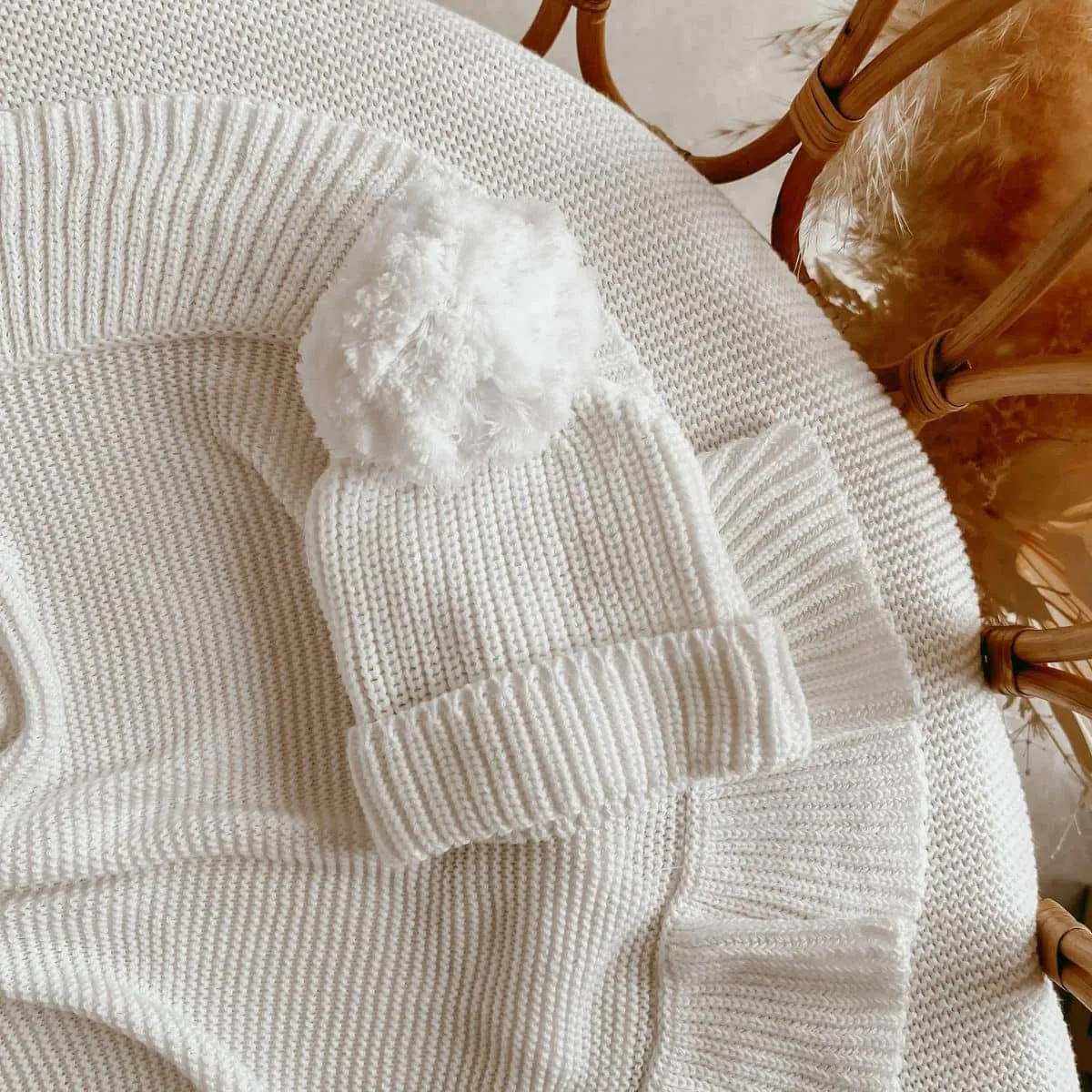 Blossom & Pear Mini Knit Beanie - Milk