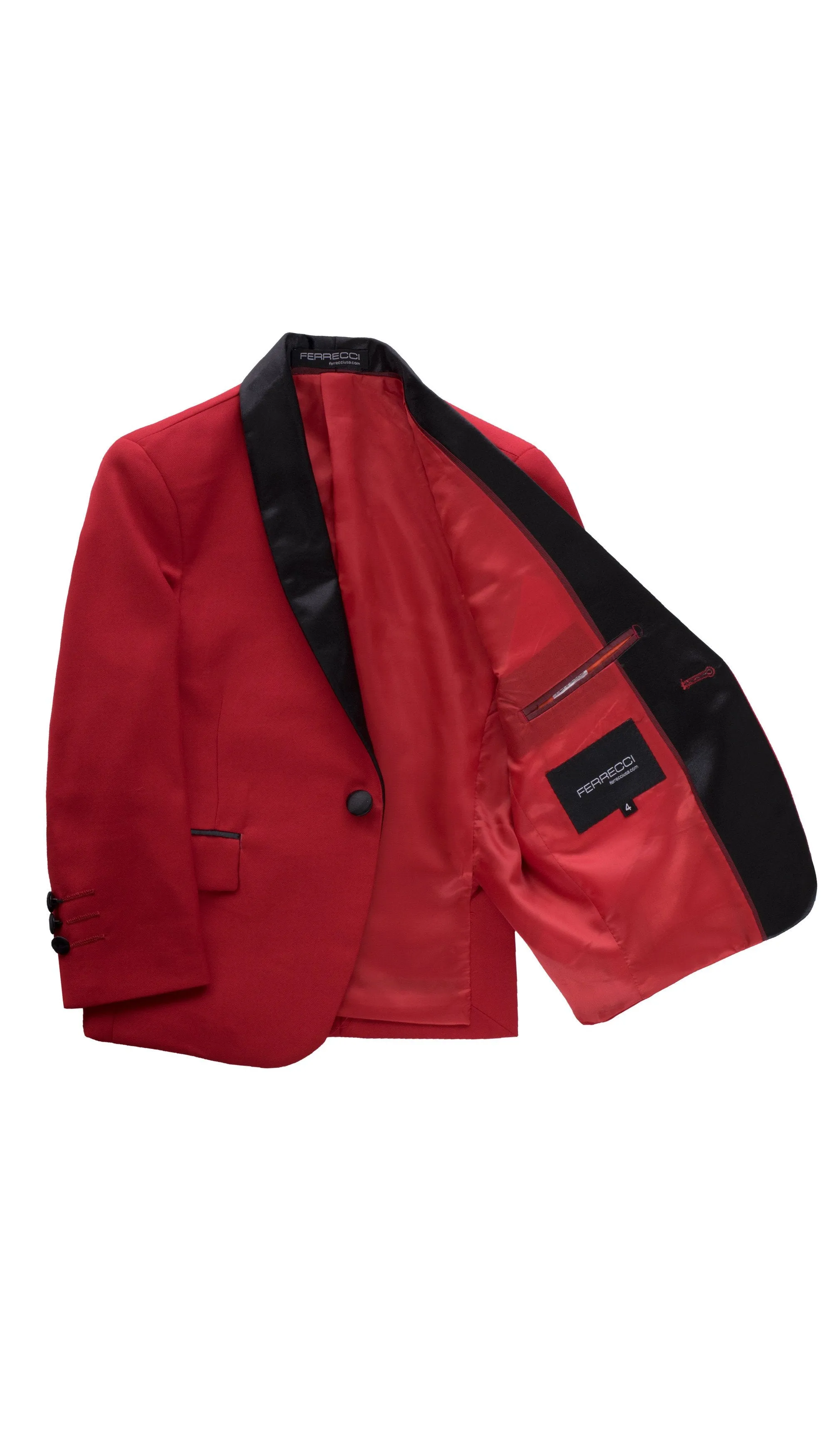 Boys Reno JR 5pc Red Shawl Tuxedo Set