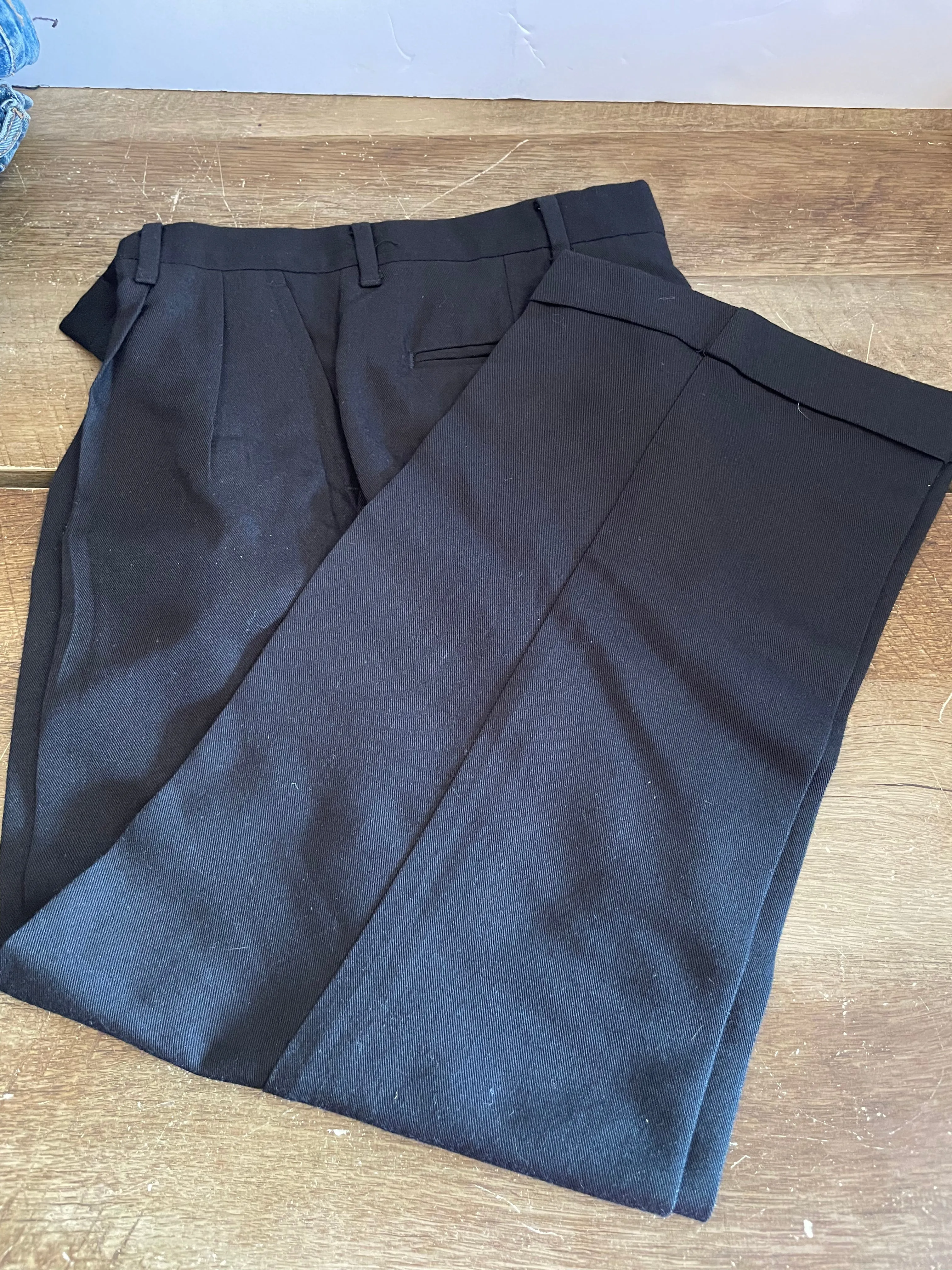 Boys Youth Size 10 Black Dress Pants Pleated Front Cuffed Hem by George 25” Waist