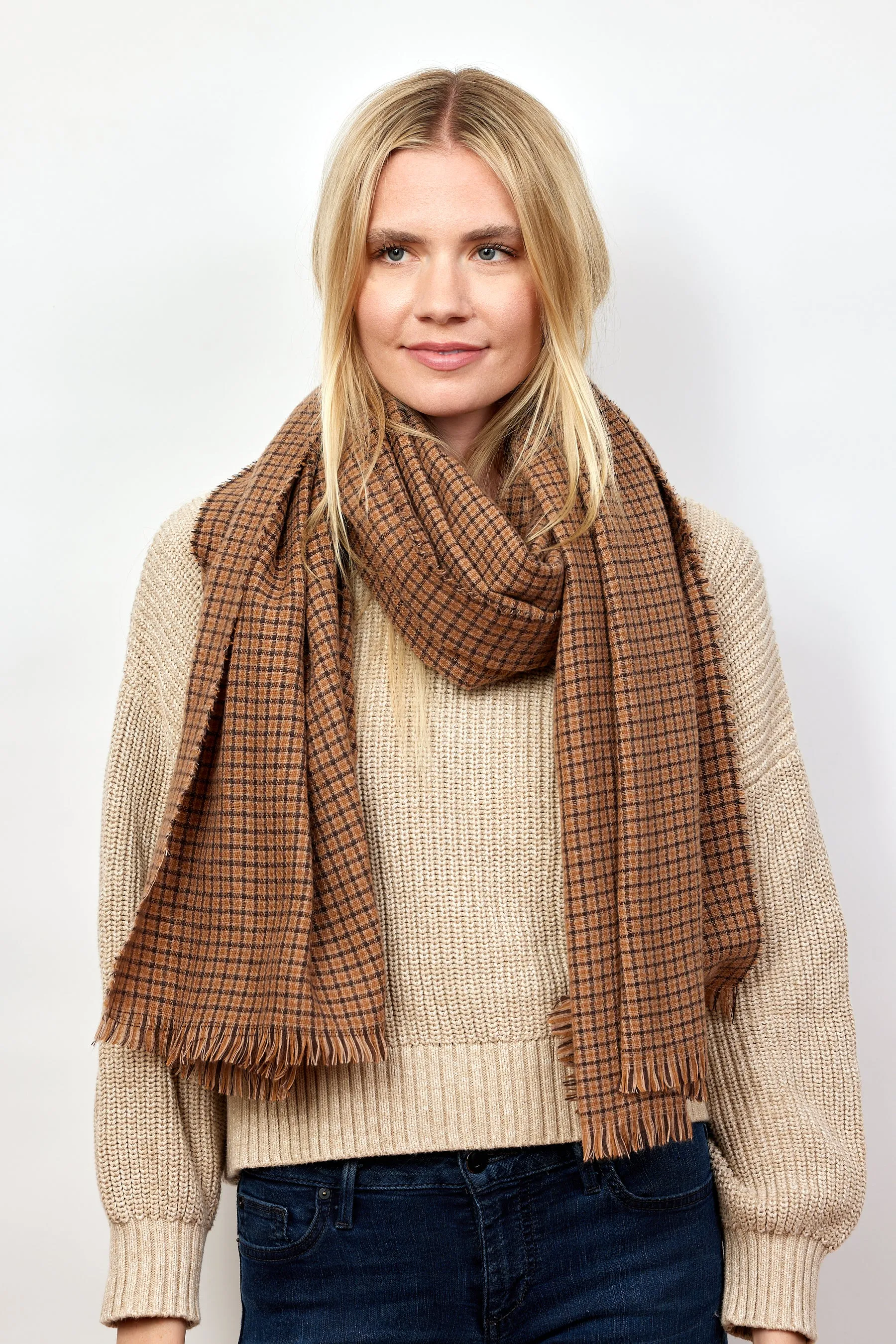 Brookline Mini Check Scarf