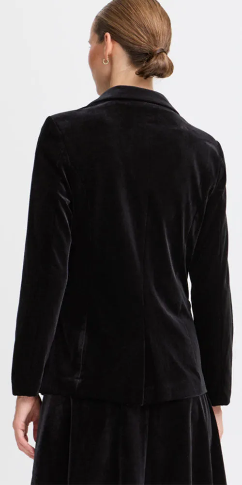 B.Young Velvet Blazer, black