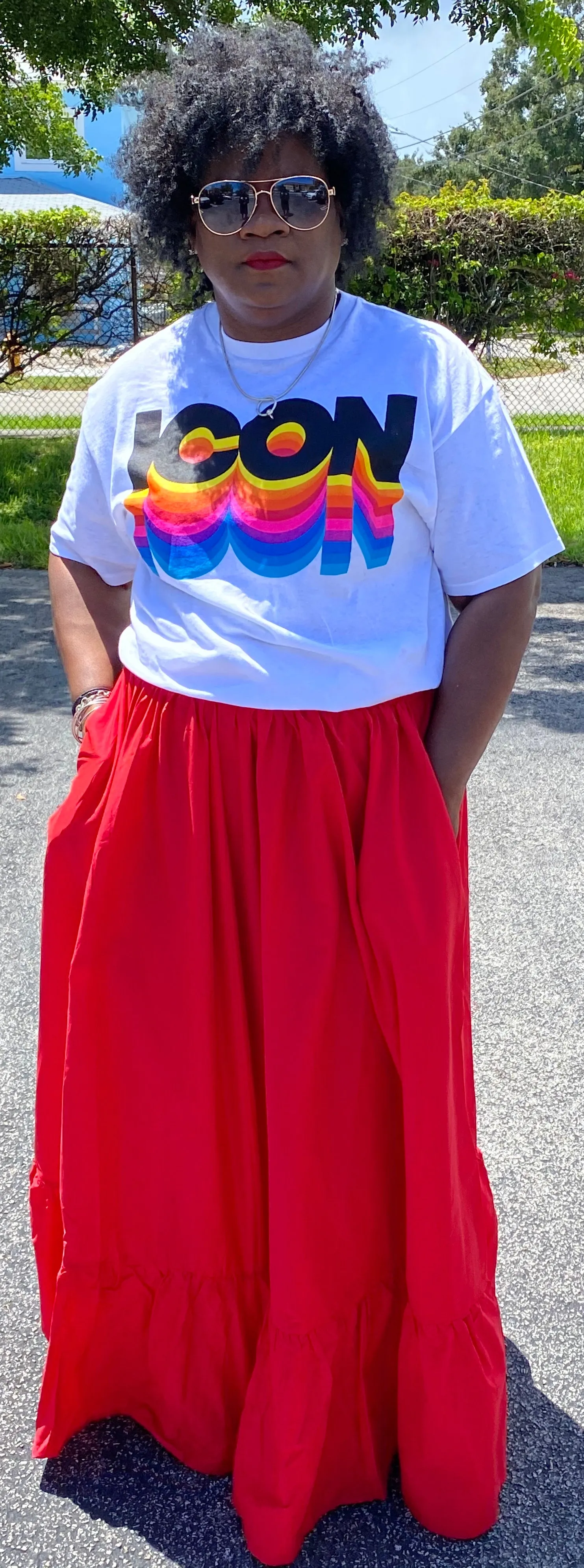 Candy Red Maxi Skirt